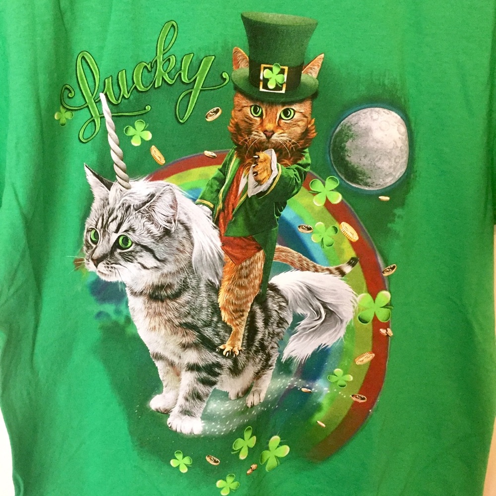 Cat Unicorn St. Patrick’s Day Green Shirt